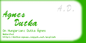 agnes dutka business card