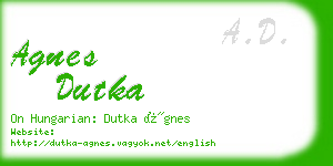 agnes dutka business card
